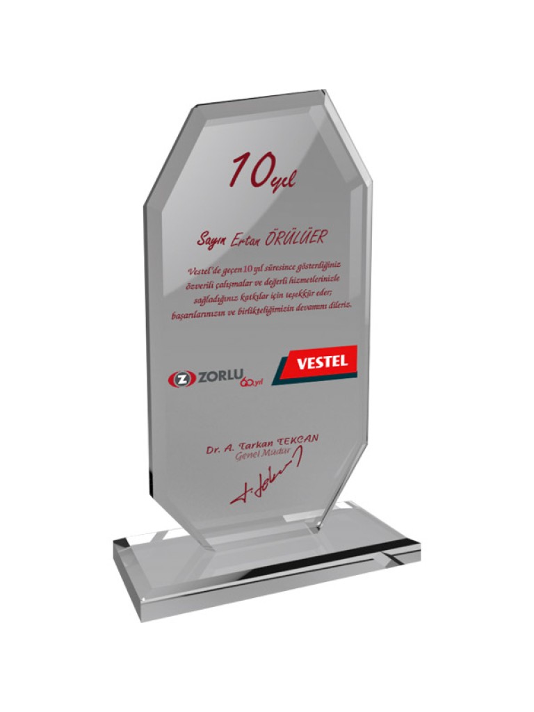 EKT-102-ŞF Kristal Plaket